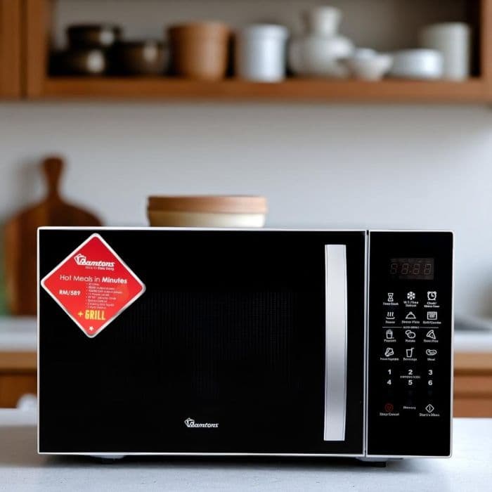 Ramtons RM/589 23L Digital Microwave Grill – 800W Microwave, 1000W Grill, Silver