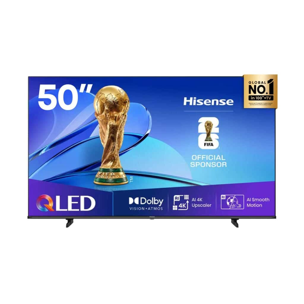 Hisense 50Q6QKEN 50-Inch QLED 4K UHD Smart Frameless TV – Dolby Vision, Dolby Atmos & VIDAA OS