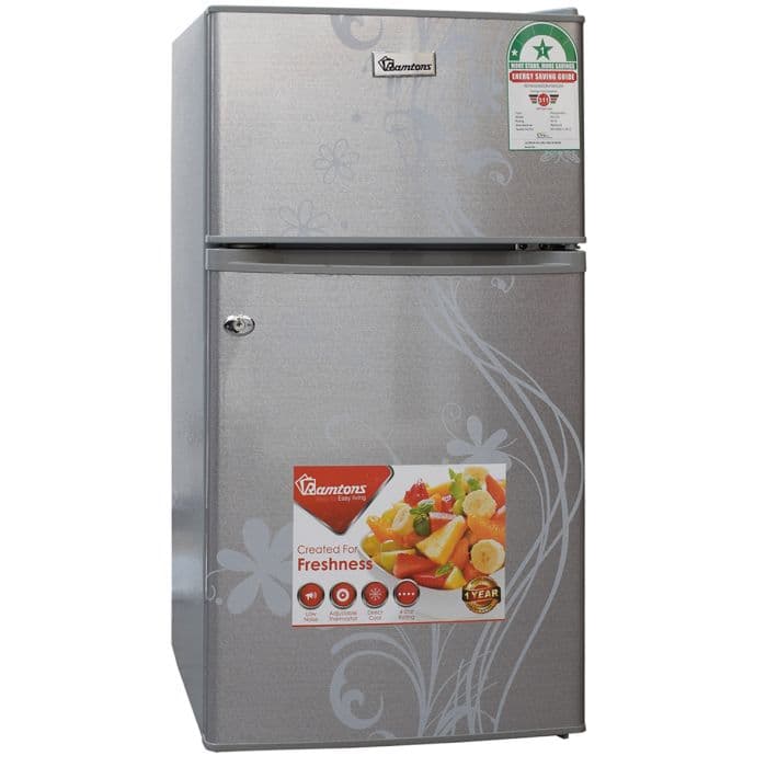90 Litre Double Door Direct Cool Fridge – Silver Finish with Lockable Door & Big Vegetable Crisper (RF/222)