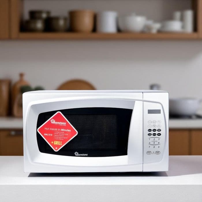20 Litre Microwave + Grill in Silver – 1000W Grill, 700W Microwave & Touchpad Control (RM/310)